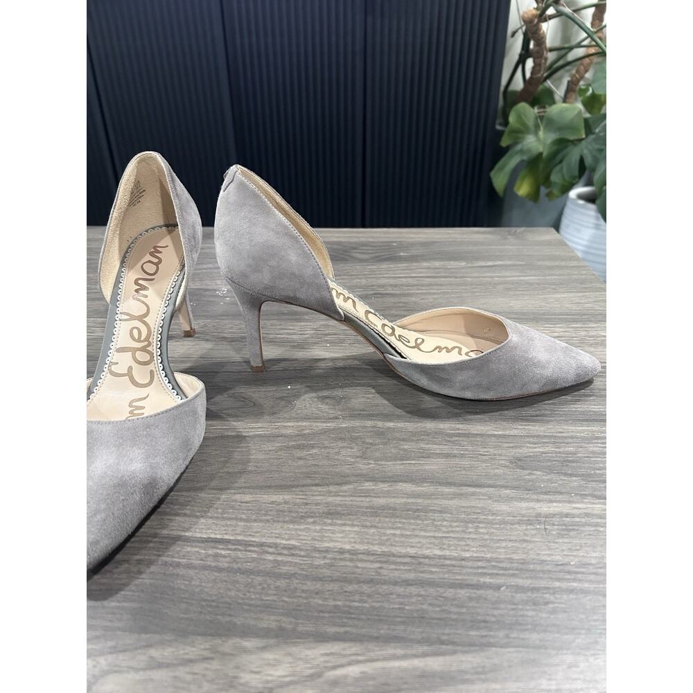 VGC Sam Edelman Delilah Women's 8.5M Grey Suede Leather High Heels - Picture 7 of 12